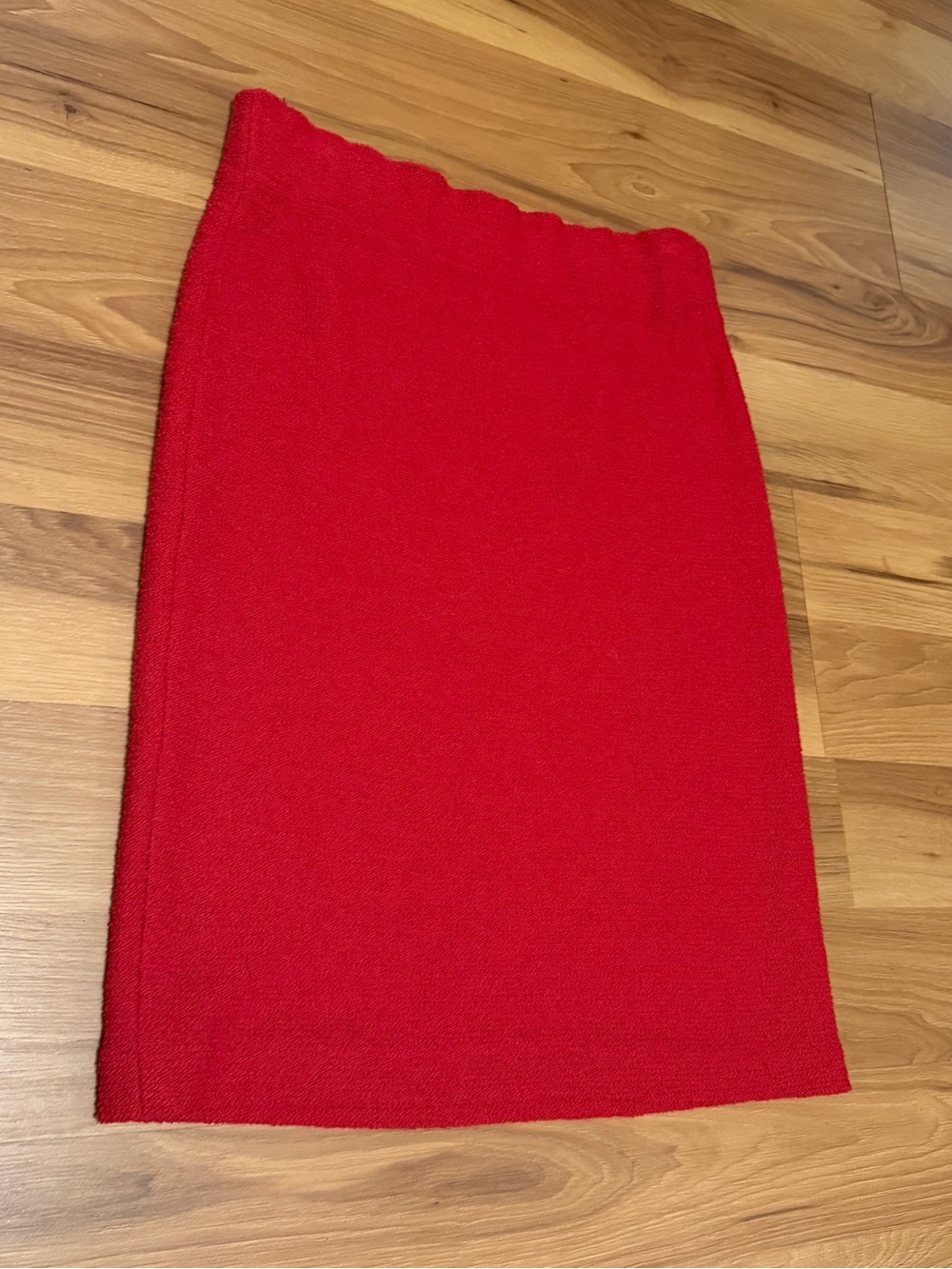 St. John Collection Red Knit Pencil Skirt Santana Knit